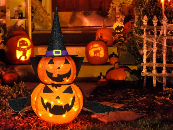 3FT Halloween Collapsible Pumpkin Decoration, 50 LED Pop-Up Pumpkin Lamp With Star Cap - view 4