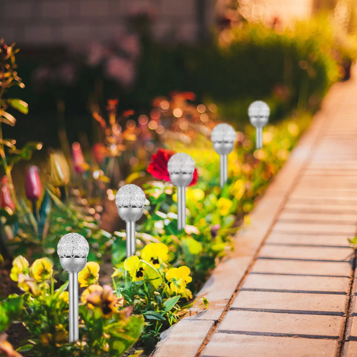 3 Pcs Outdoor Solar Lights IP44 Waterproof Ball RGB Light Garden Decor Lamp Landscape Christmas - view 5