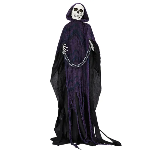 6ft Halloween Decorations Outdoor Life Size Animatronics Grim Reaper With Chain - view 2
