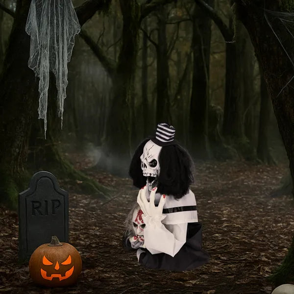1.8ft Halloween Decoration Scary Clown, Sound-Actived Party Decor With Creepy Sound - view 10