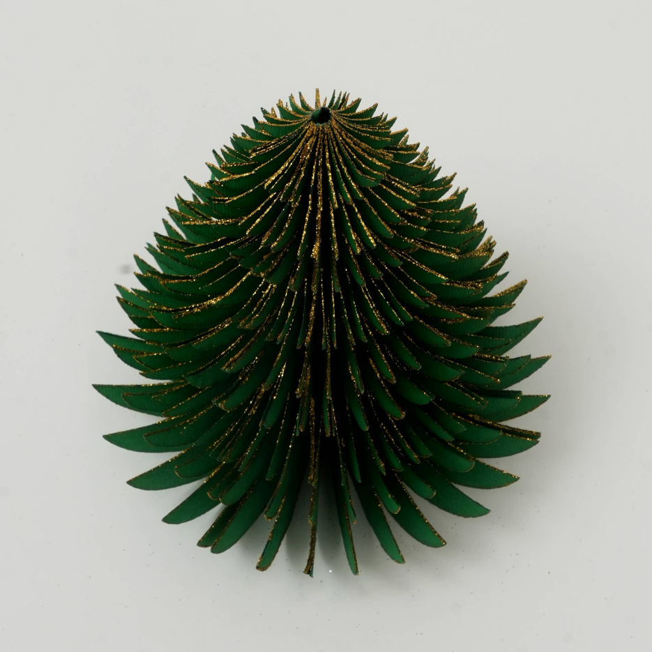 Handmade Green Paper Tree Festive Holiday-5.8X5.8X7inch - view 2