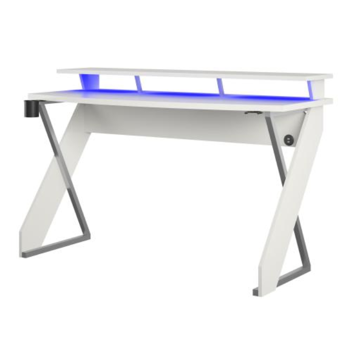 Xtreme Gaming Desk With Riser, White - view 5