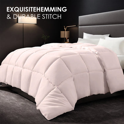 2-Pack Pink Oversized Duvet Inserts. Crafted From Comfortable, Breathable Fabric - view 4