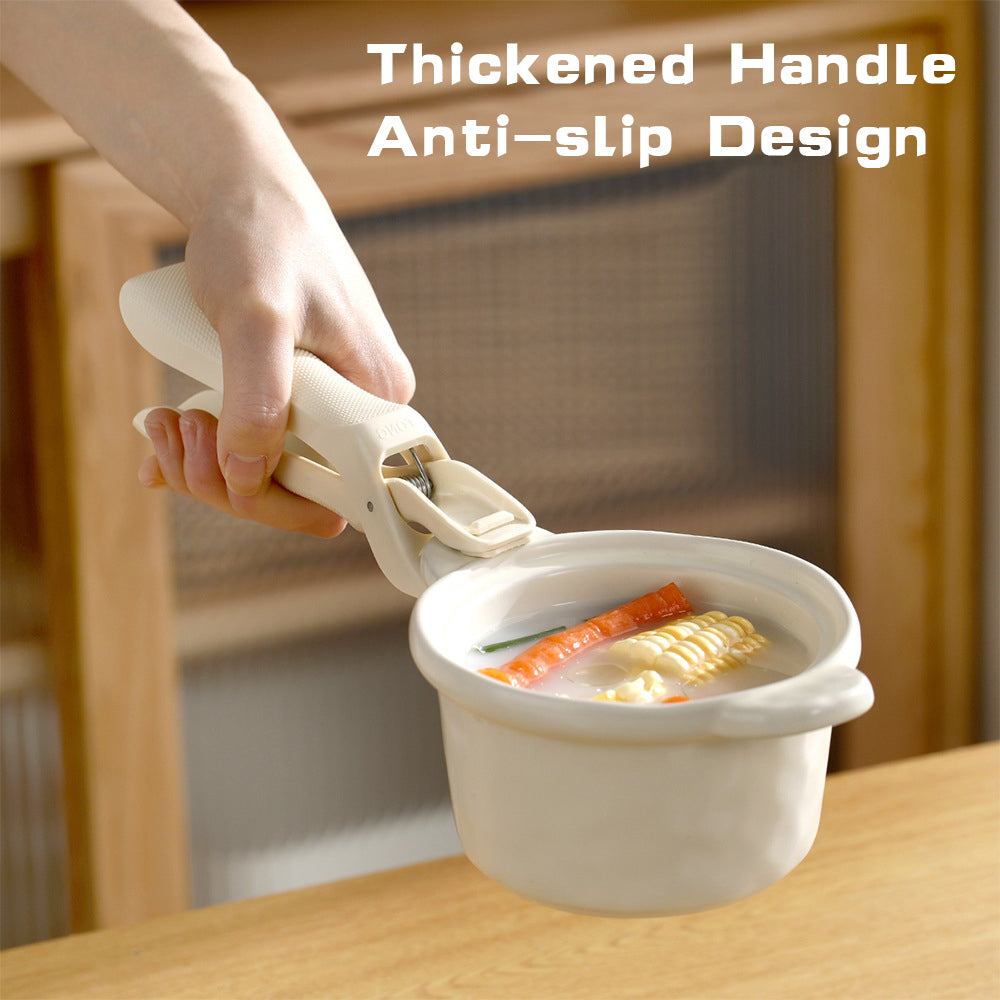Anti-scalding Silicone Non-slip Take Bowl Clip Hot Plate Gripper, Stainless Steel Pot Clip Pan Gripper