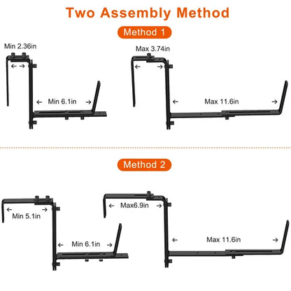 4Pcs Adjustable Planter Box Brackets Flower Box Holders Window Boxes Planters Hooks No Drill Railing Planter Mounts - view 2