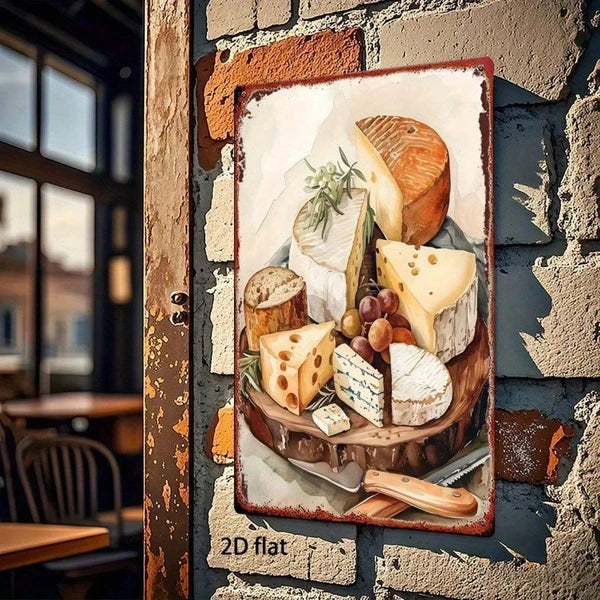 Vintage Cheese Platter Metal Sign 8x12 Inch Retro" Tin Sign 2D Flat Print Square - view 5