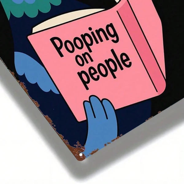 1pc Funny Pigeon Pooping On People Metal Sign, Vintage Distressed Retro Wall Art - view 3