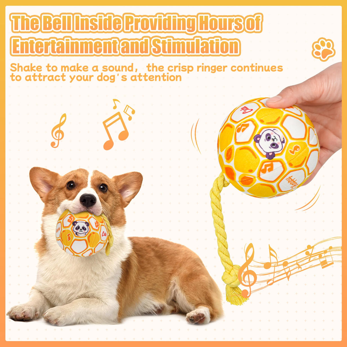Dog Toys For Small Dogs, Interactive Dog Toys Squeaky Dog Ball Toys Rope Plush Toys Soft Stuffed Dog Toys Dog Chew Toys - view 3