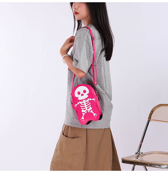Halloween Skull Shoulder Bag Y2K Fashion Funny Cute Messenger Crossbody Bags Women Small Phone Bag - view 6