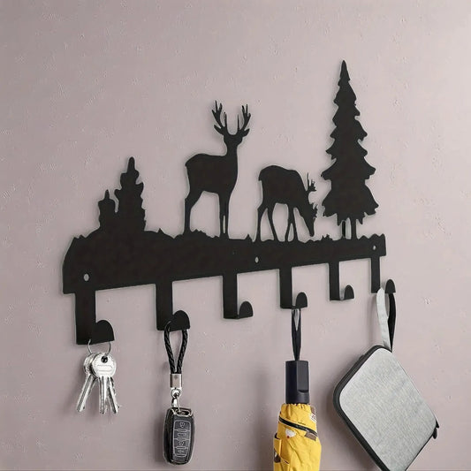 Matte Black Wall Hooks Heavy Duty Adhesive Mount for Entryway Bathroom Kitchen Storage Organization - view 2