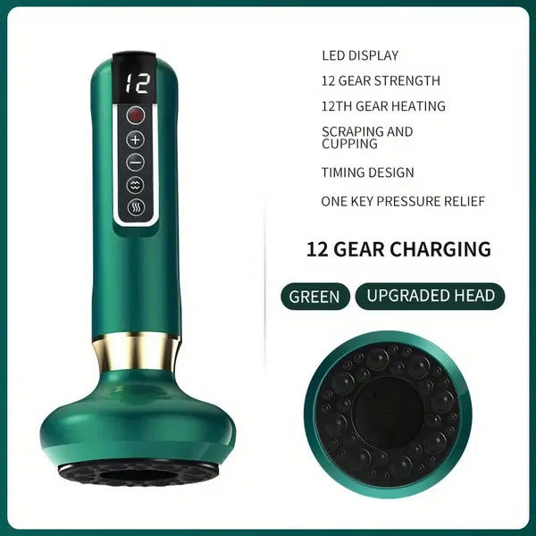 Cupping Massager, 12-level Body Scraping Tool, Cupping Tool. USB Rechargeable, Equipped With 1800mAh Lithium Battery