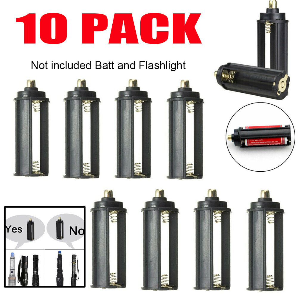 10pc 3 AAA Battery Holder Case Cylindrical Case Plastic For Flashlight Round Circular
