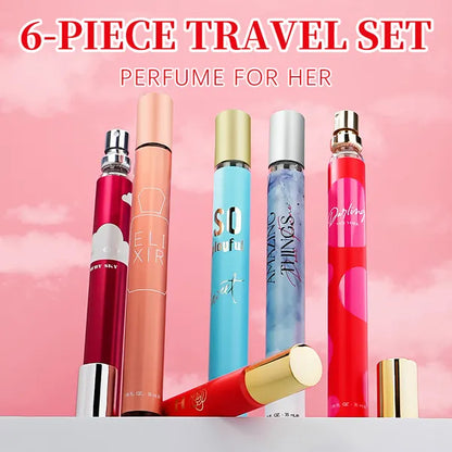 6pcs Travel Set, Women's Eau De Parfuma Spray, Long Lasting Fragrance, 6 Different Flavor, Perfect For Holiday Gifts