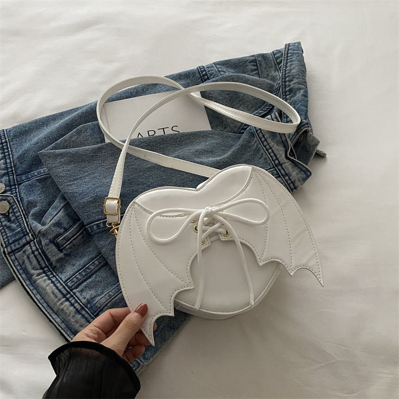 Heart Shape Bag Strap Design Bat Wings One Shoulder Crossbody Bag - view 6