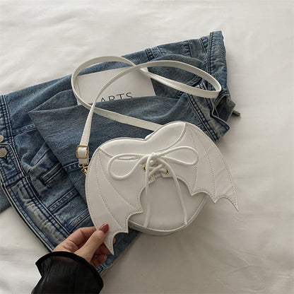 Heart Shape Bag Strap Design Bat Wings One Shoulder Crossbody Bag - view 6
