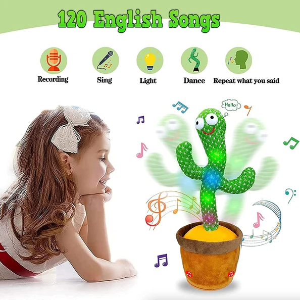 Dancing Cactus Plush Toy Doll Electronic Recording Shake With Song Funny Gift US - view 5