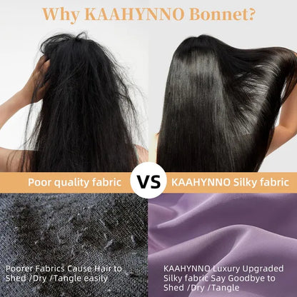 Silk Bonnet For Sleeping Women, Satin Hair Bonnet For Sleeping For Wavy Curly Natural Hair Women Men - Rose Red - view 5