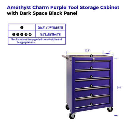 Rolling Metal Tool Chest With 5 Drawers, 20inch 5-Drawer Tool Chest Cabinet With Ball Bearing Drawer Slides - view 10