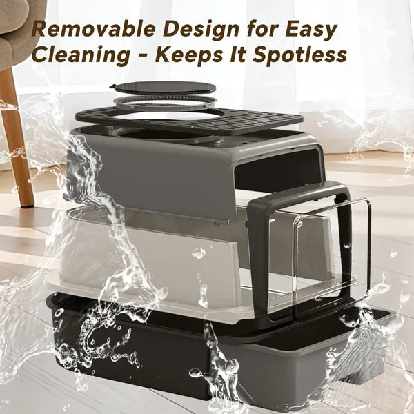 2026 Top-Rated Cat Litter Box, Pull-Out Drawer, No Scoop Needed, Fits Modern Home Decor - view 2