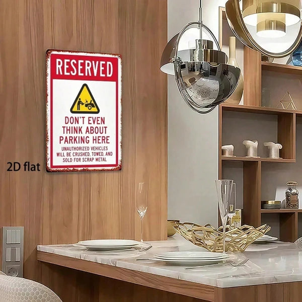 Vintage Rustic Iron Metal Sign 8x12 Inch No Parking Warning Plaque, Waterproof Rustproof 2D Flat Wall Art Decor - view 4