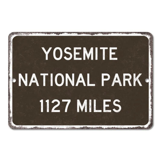 Yosemite National Park Customized Distance Sign Personalized Souvenir Metal Vintage Road Sign Replica Wall Decor - view 2