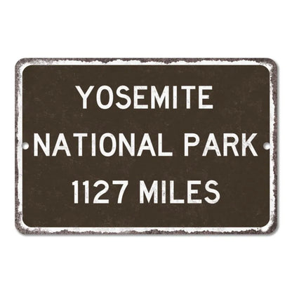 Yosemite National Park Customized Distance Sign Personalized Souvenir Metal Vintage Road Sign Replica Wall Decor - view 2