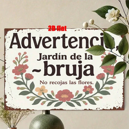 Spanish Witch 2D Flat Metal Wall Art Sign, Vintage Waterproof Rustproof Metal Plaque 7.8X11.8 Inch - view 2