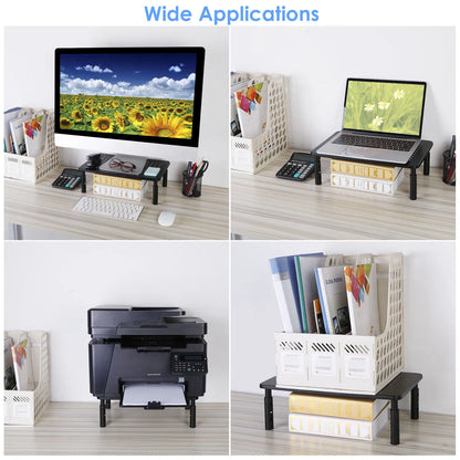 Adjustable Monitor Riser Stand, 3Level Height Adjustable Metal Monitor Stand with Ventilated Mesh Platform - view 5