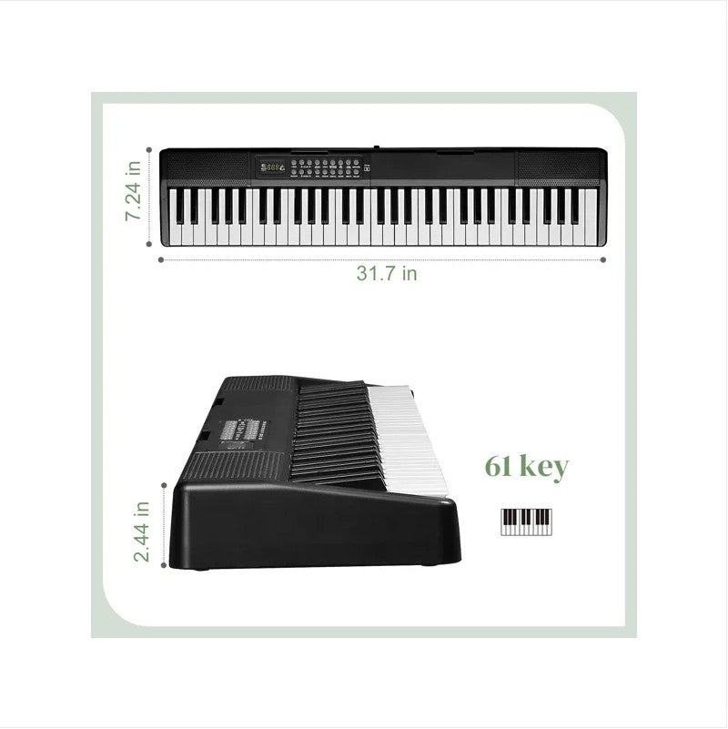 61 Key Folding Piano Semi Weighted Standard Keyboard With Bluetooth Digital Piano - view 3