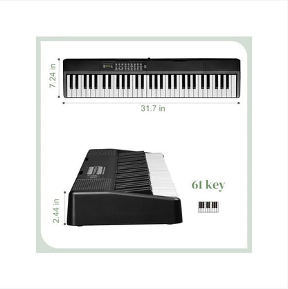 61 Key Folding Piano Semi Weighted Standard Keyboard With Bluetooth Digital Piano - view 3