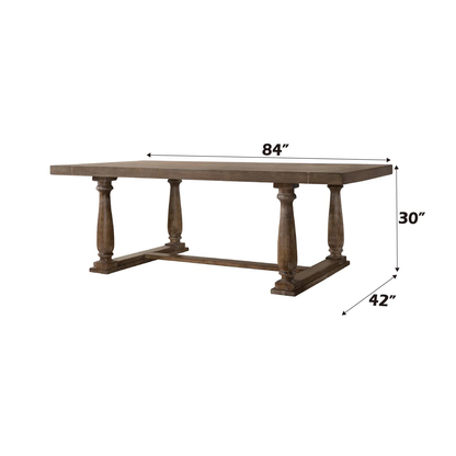 Bernard Weathered Oak Finish Dining Table - view 3