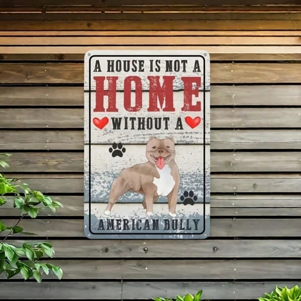 1pc Retro American Bulldog Metal Wall Sign, Waterproof Rustproof Dog Lover Home Decor