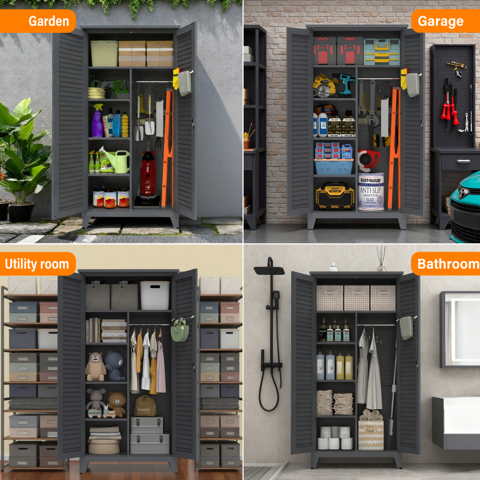 73'' Tall Metal Tool Storage Cabinet, With Ample Storage Space For Garage,Warehouse,Garden,Office, Living Room,Bathroom - view 3