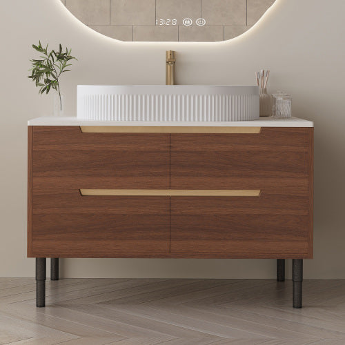 36 Inch Bathroom Vanity, Freestanding Or Wall Mounted With Ceramic Integrated Sink & Soft-Close Drawers - view 7