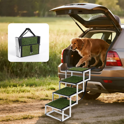 Foldable Dog Ramp For Cars, SUVs, Trucks, Portable Pet Dog Stairs For Large Dogs With Non-Slip Surface & Reinforced