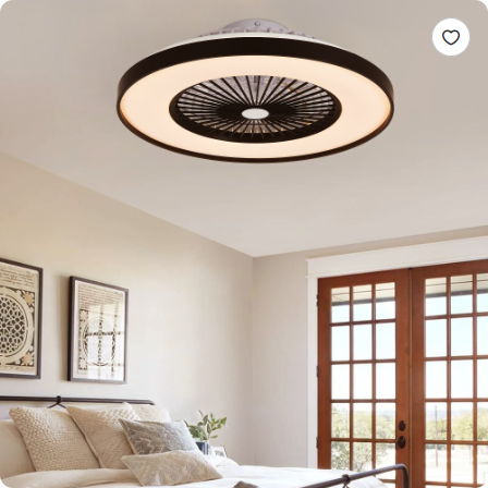 23 Inch Black Ceiling Fan Light With LED RGB Dimmable & Color Changing, APP & Remote Control - view 4