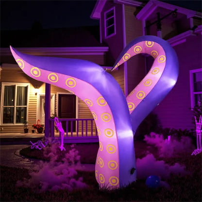 6.5ft Giant Inflatable Tentacles Halloween Decor - Built-in LED Lights, Car Window/Yard Use, Rain/Snow Resistant - view 2