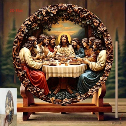 2D Flat Last Supper Wall Decor, Wall Decor, Exquisitely Carved Jesus & 12 Apostles Religious Art
