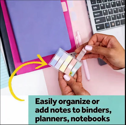 Pastel Sticky Flags 100ct - Adhesive Page Markers For Books & Documents - view 3