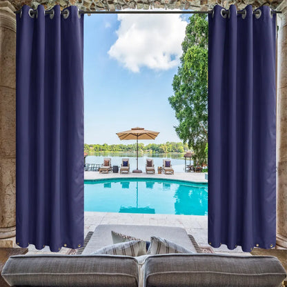 50 In. X 120 In. Indoor Outdoor Curtains Grommet Curtain On Top And Bottom 1 Panel - view 3