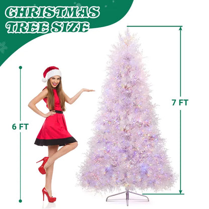 7 FT Artificial Christmas Tree With 400 Lights Stepless Dimming, 3 Color Modes - view 4