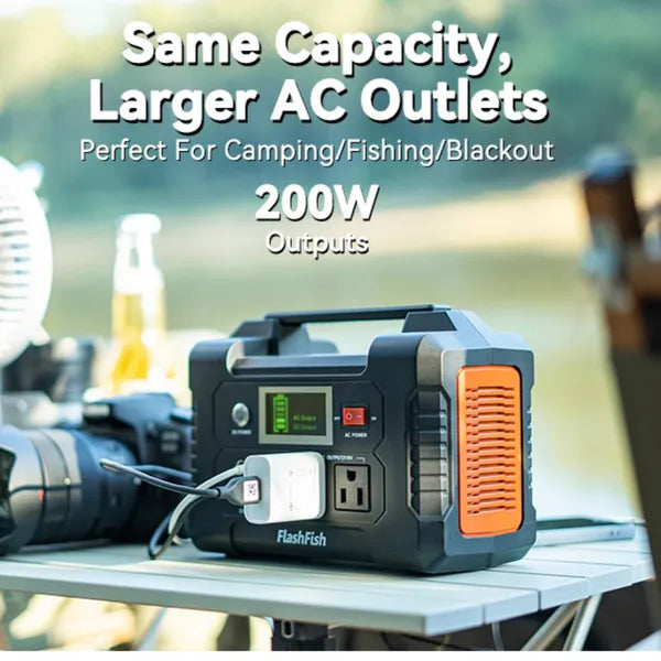 200W Portable Power Station, FlashFish 40800mAh Solar Generator With 110V AC Outlet/2 DC Ports/3 USB Ports - view 4