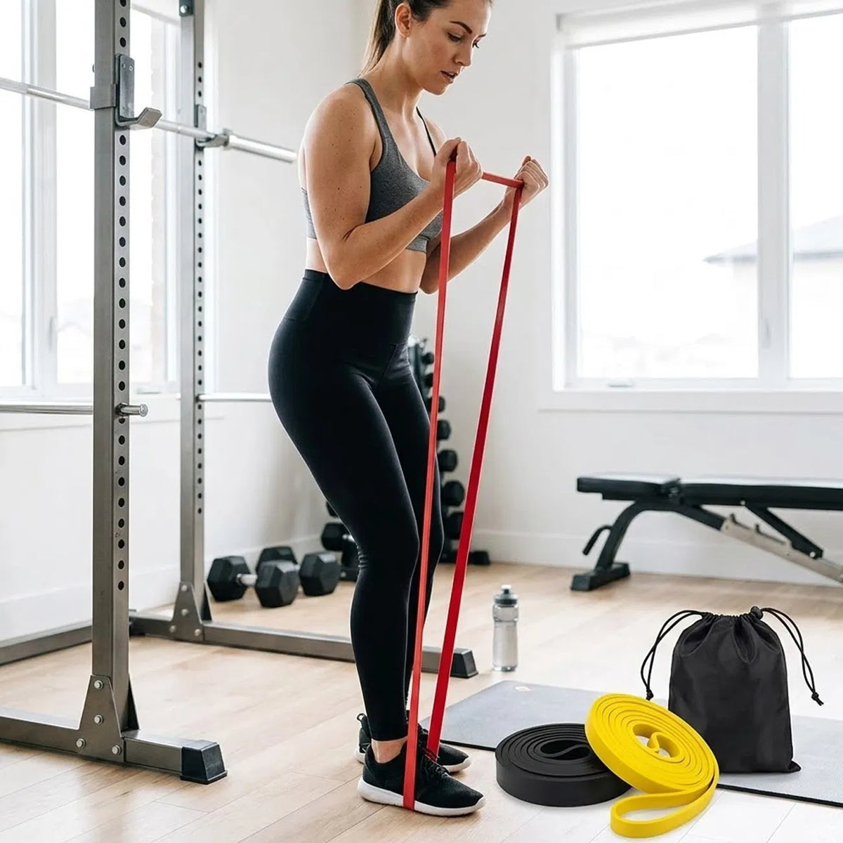 Set of 3 Heavy Duty Resistance Band Loop Exercise Yoga Workout Power Gym Fitness - view 2