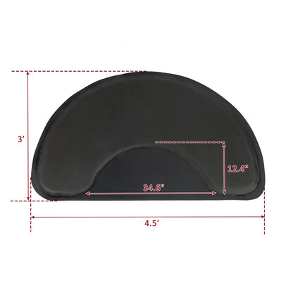 3′x 4.5′x 1/2" Beauty Salon Semicircle Anti-fatigue Salon Mat (Round Outside And Round Inside) Black - view 3
