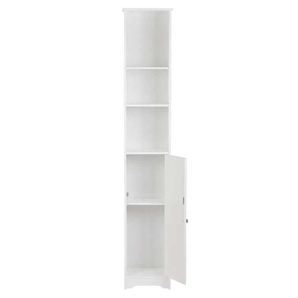One Door & Three Layers Bathroom Cabinet White - view 2