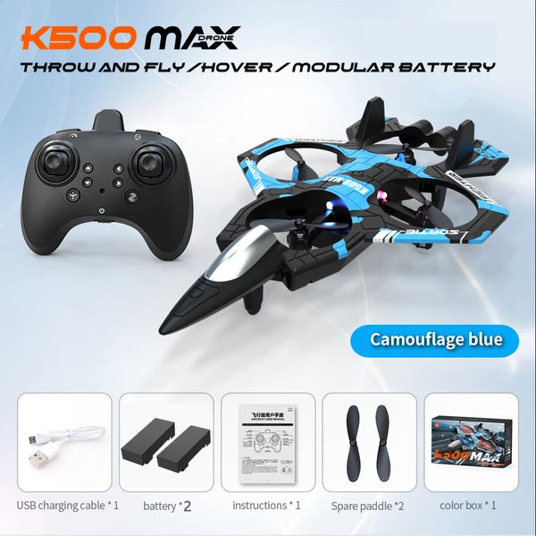A Set Of Four-rotor Drone Fighter Jets, Equipped With A Remote Control, Featuring One-key Takeoff/landing