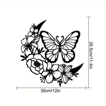 Moon Phase Butterfly iron Wall Art Bohemian Hanging Decor Indoor Outdoor Waterproof Sculpture Gift - view 2