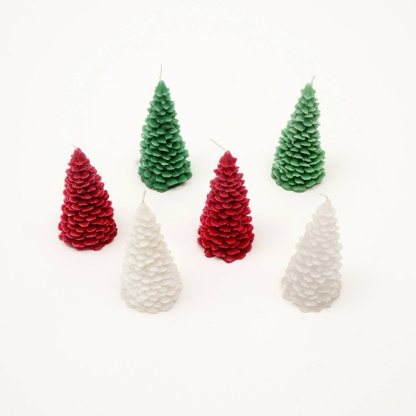 Holiday Luster Candle Box Green, Red & White - 6 Pcs - view 3