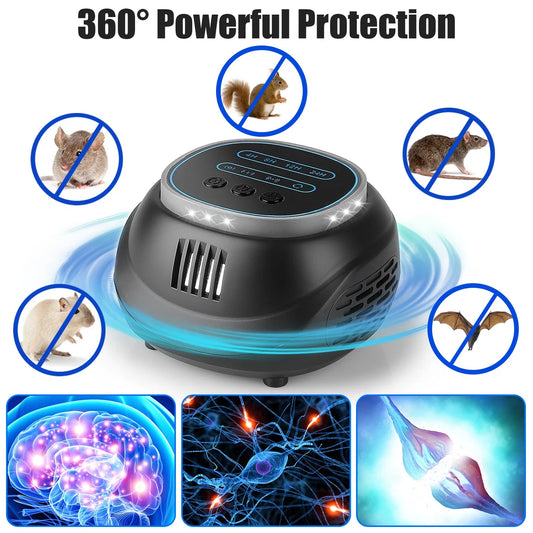 Ultrasonic Rodent Chaser Rat Repellent Pest Driver Mouse Control Squirrel Repeller With 4 Modes 4-65KHz Strobe Light - view 2