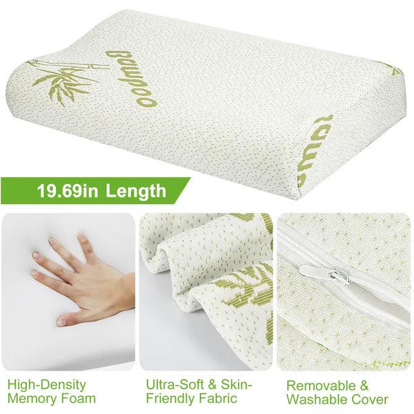 Bamboo Memory Foam Sleep Pillow Contoured Cervical Orthopedic Pillow Neck Support Breath Pillow - view 5